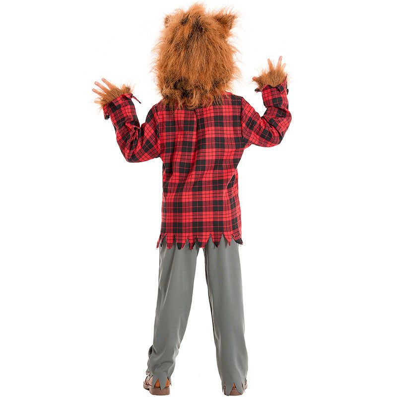 Halloween Kids' Costume Animal Werewolf Outfit for Boys and Girls, Cosplay Big Bad Wolf and Little Red Riding Hood