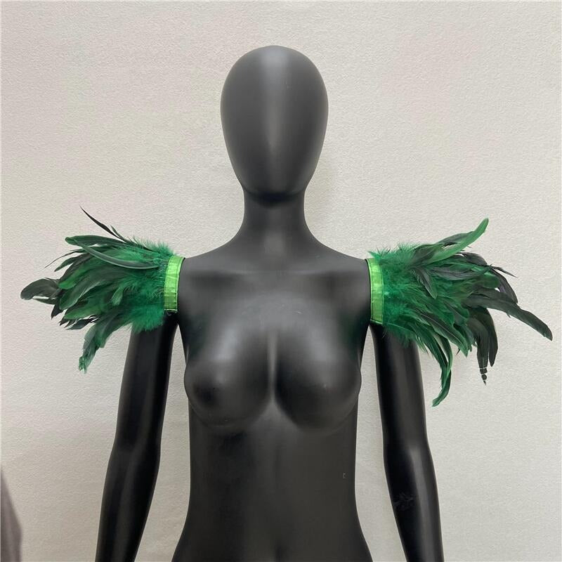 Halloween Feather Shawl Performance Prom Shawl Party Gothic Style Character Clothing Accessories