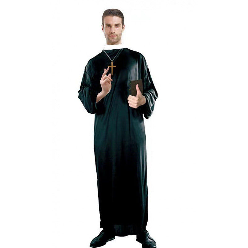 Adult Halloween Virgin Mary Priest Robe Cosplay Costume – Religious Character Outfit
