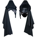 Halloween Dark Gothic Vampire Cape Death God Cloak Black Performance Costume Set
