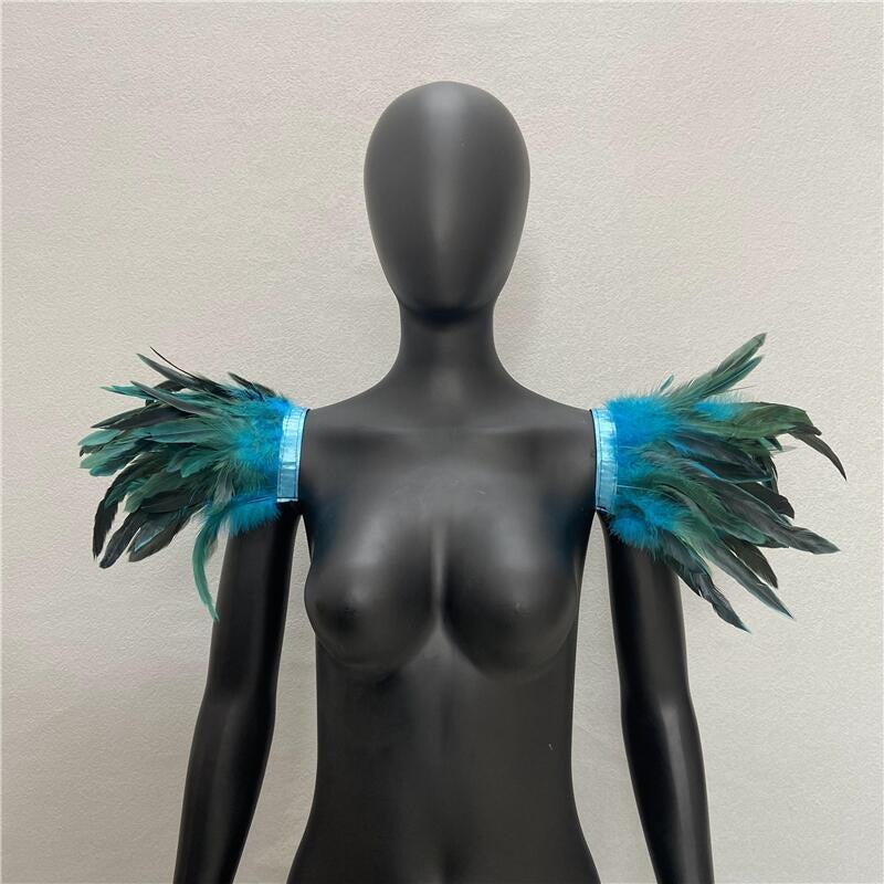 Halloween Feather Shawl Performance Prom Shawl Party Gothic Style Character Clothing Accessories