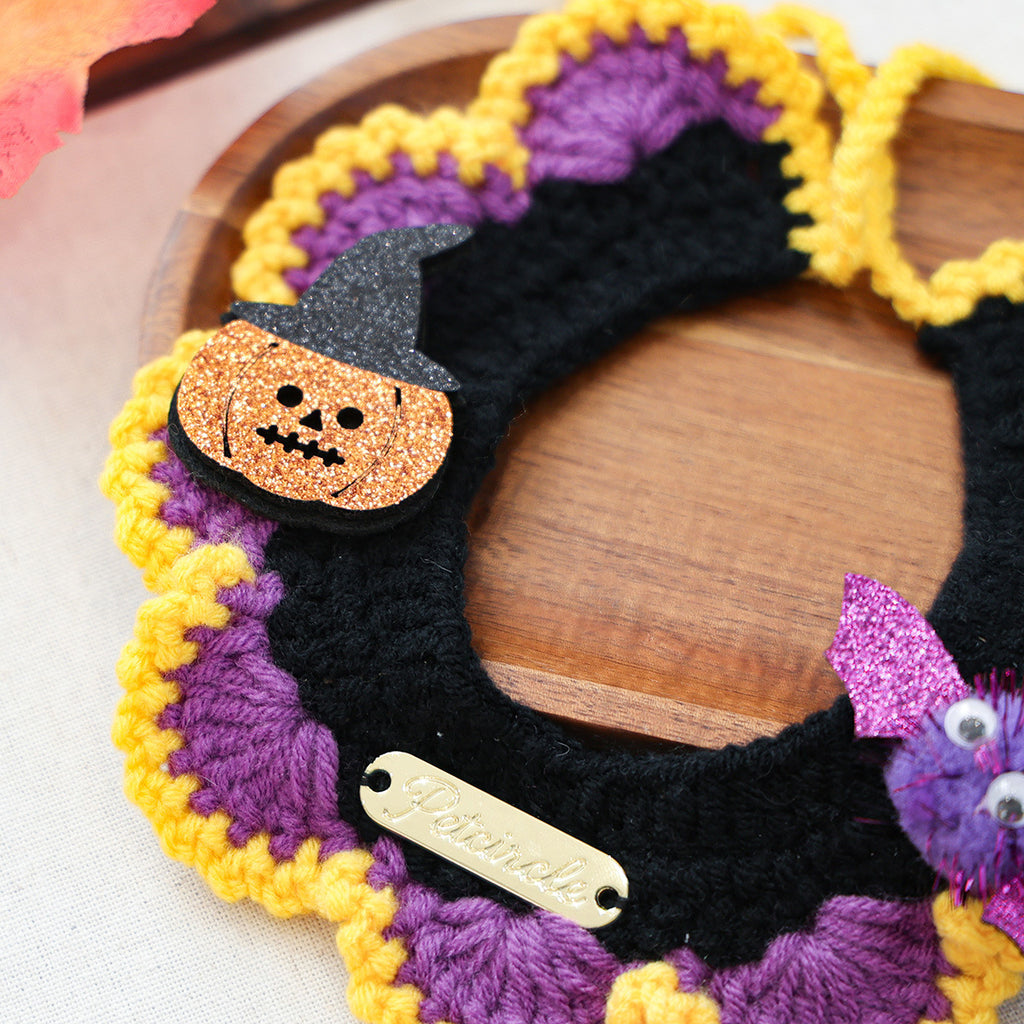 Pet Cat Dog Halloween Cartoon Knit Scarf, Cat Bib & Pet Accessories