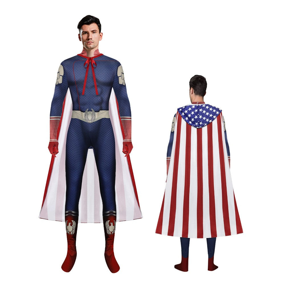 Adult Halloween Black Robe Villain Cosplay Costume – Superman Cloak Stage Performance Outfit