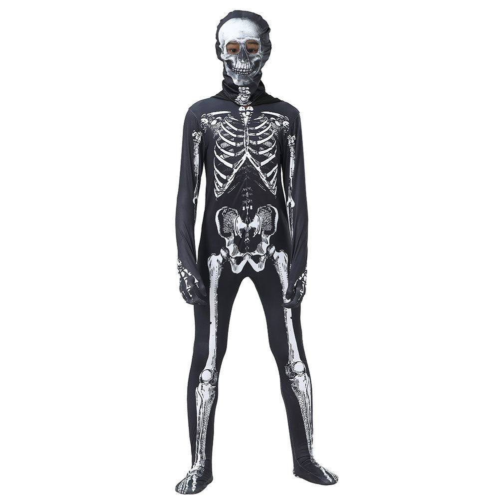 Children's Halloween Skeleton Skeleton Tight Clothes Carnival Party Makeup Ball Cosplay Costume