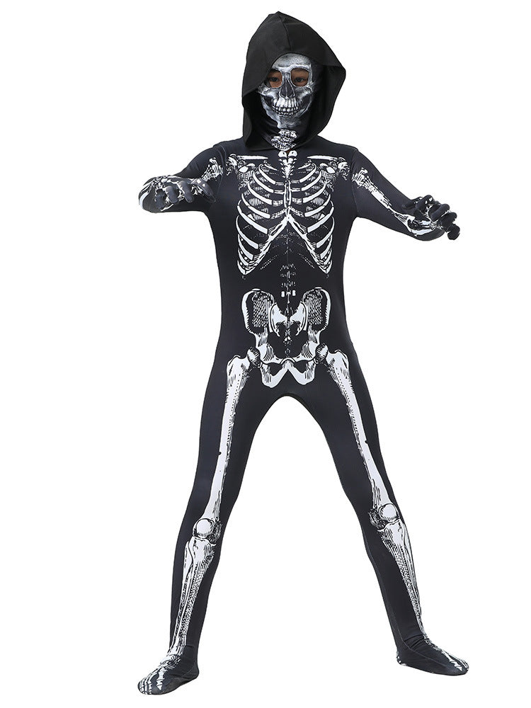 Children's Halloween Skeleton Skeleton Tight Clothes Carnival Party Makeup Ball Cosplay Costume