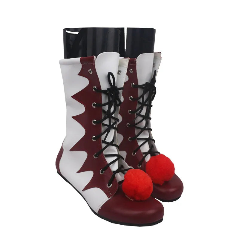 Pennywise Shoes Cosplay Scary Clown Boots Men Custom Halloween Christmas Costumes Accessories