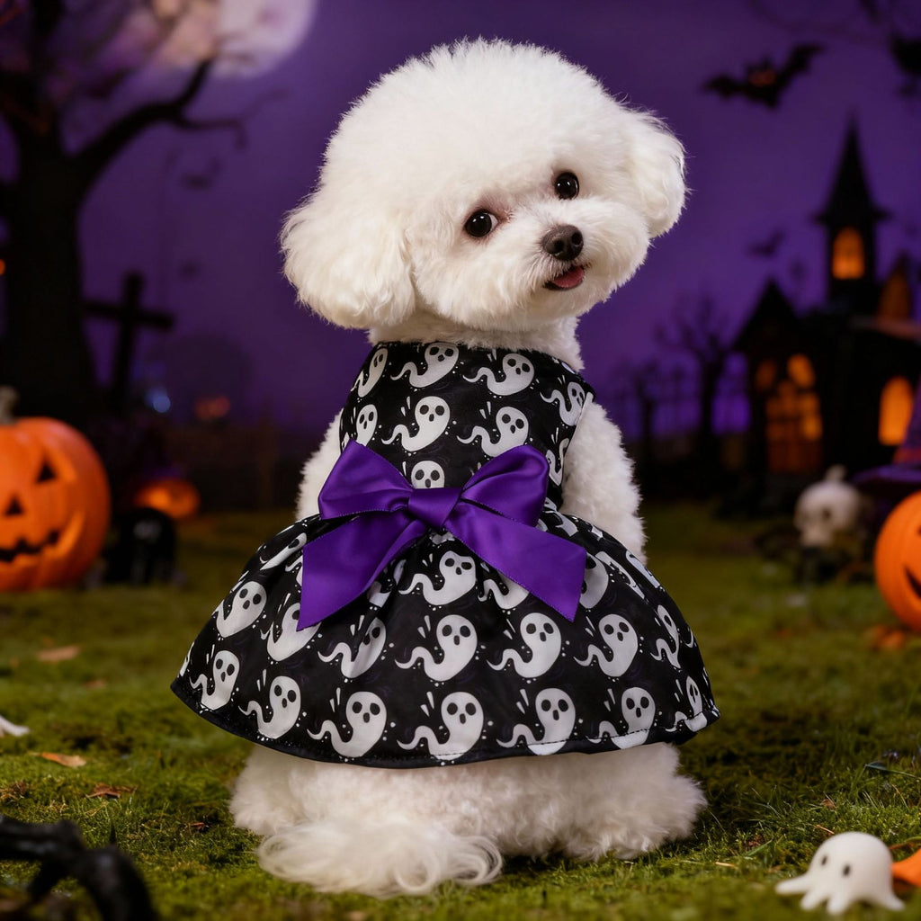 Pet Halloween Costume Dog Clothes Pumpkin Dress Bat Dress Festival Bat Outfit for Dogs