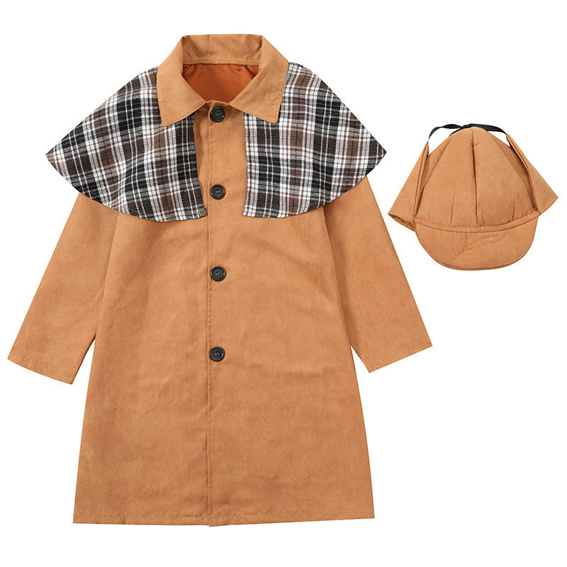 Halloween Costume Children's Detective Game Parent-Child Boy Outfit Sherlock Holmes Role Play Costume