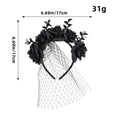 Halloween rose mesh headband ghost festival performance party headband dark floral wreath headband