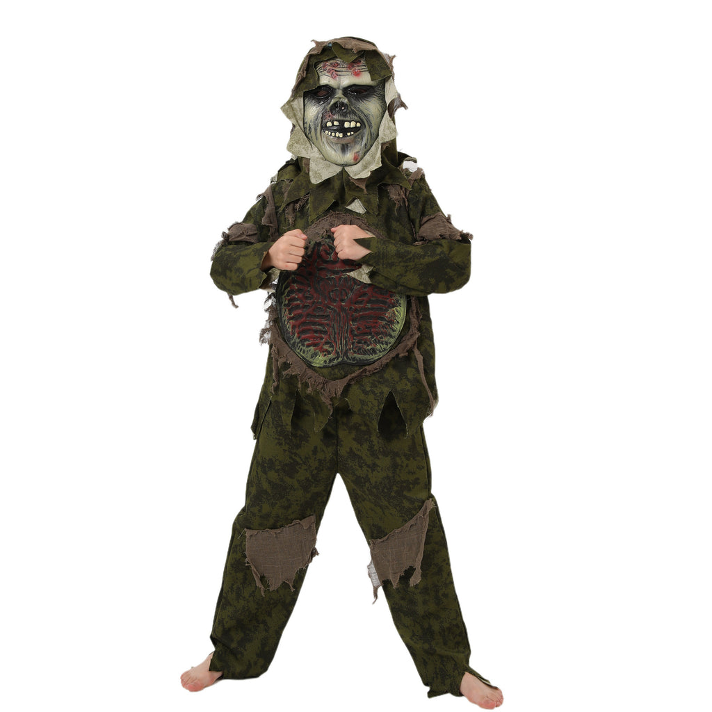 Halloween Costume Kids Cosplay Boy Swamp Monster Outfit Scary Mask Intestine Costume