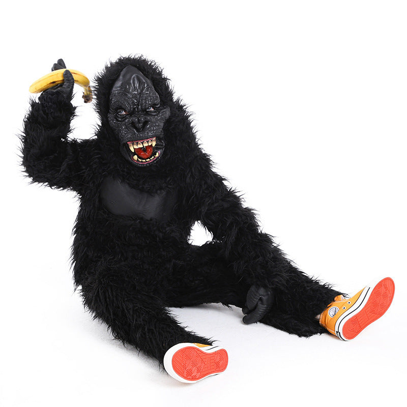 Kids Halloween King Kong Gorilla Plush Costume – Monster Animal Parent-Child Party Outfit