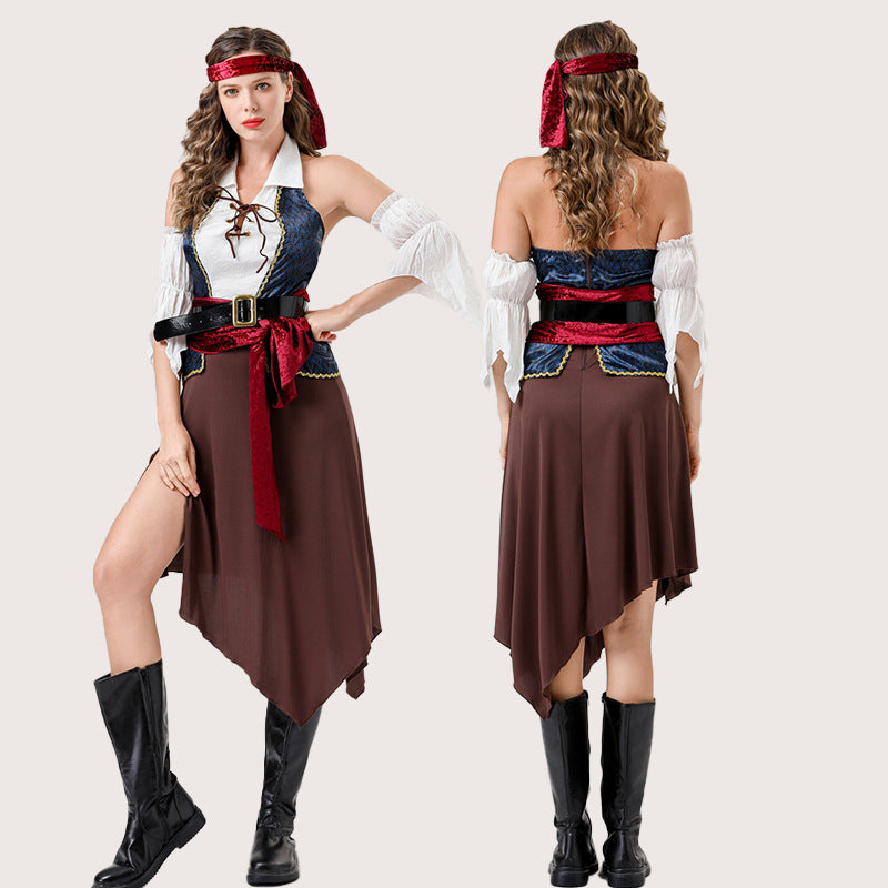 Halloween Caribbean Sexy Pirates Costume Makeup Ball Adult Role Playing Costume