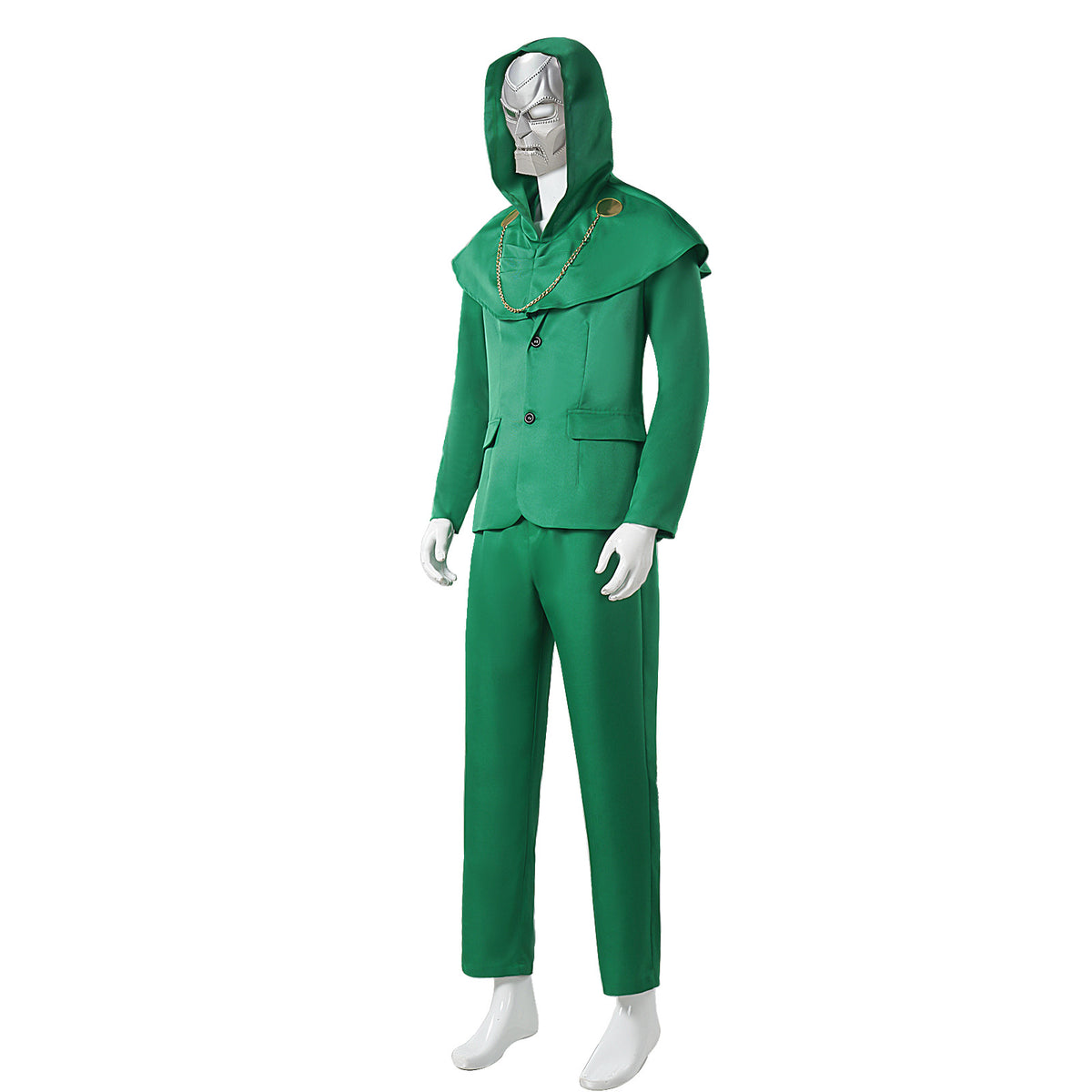 Avengers 5 Doctor Doom Green Hooded Cape Cosplay Marvel Movie Halloween Costume