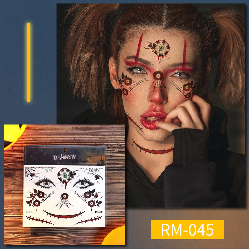 Halloween Scar Tattoo Stickers – Simulated Fake Wound Waterproof Face Horror Makeup Props