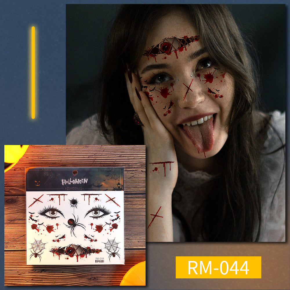 Halloween Scar Tattoo Stickers – Simulated Fake Wound Waterproof Face Horror Makeup Props