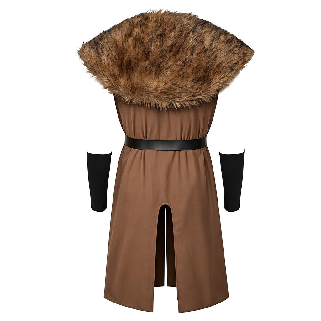 Men's Renaissance Medieval Knight Robe Viking Warrior Costume LARP Tunic Halloween Outfit