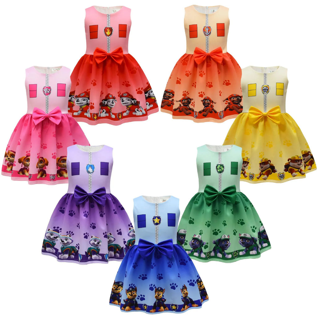 Halloween Cosplay Dress with Cape and Mask for Kids Costume Party