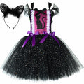 Halloween Costume Children's Cat Dress Sequin Black Cat Tutu Dress Girls Tulle Puffy Dress Kids Clothing