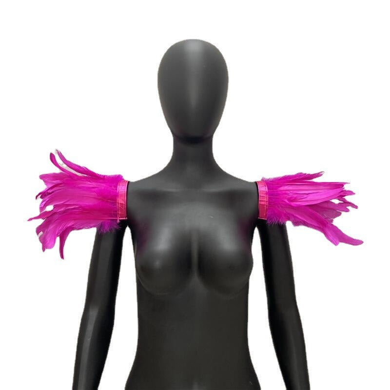 Halloween Feather Shawl Performance Prom Shawl Party Gothic Style Character Clothing Accessories