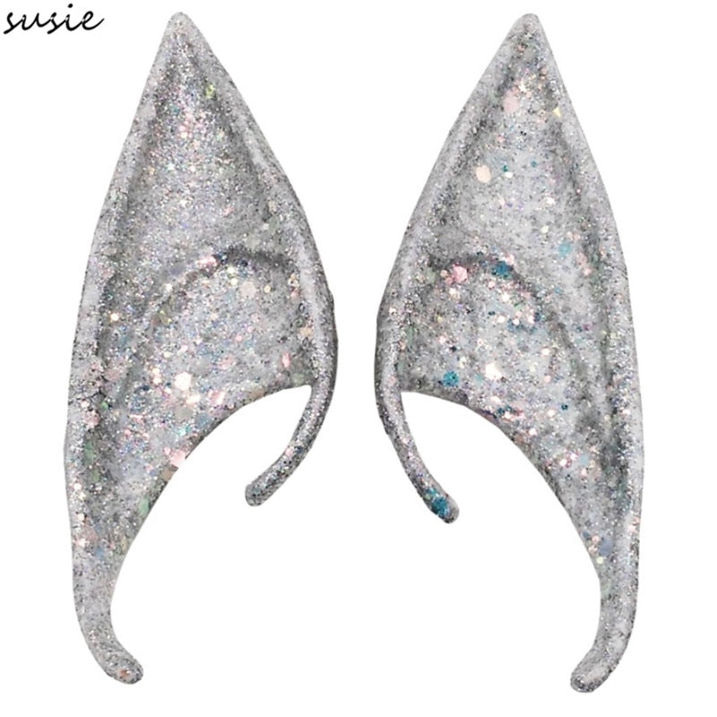 1 Pair Halloween Party Elven Elf Ears Pointed Anime Fairy Cosplay Costumes Vampire Soft Christmas Party Mask
