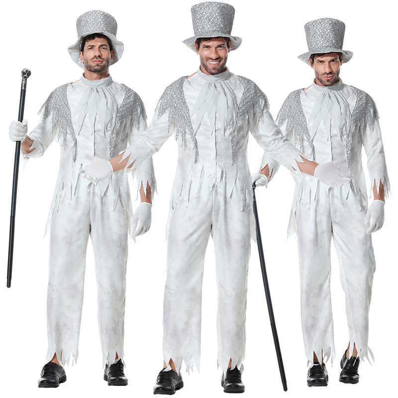 Halloween Magician Costume Cosplay Mad Hatter Circus Party Stage Performance Outfit
