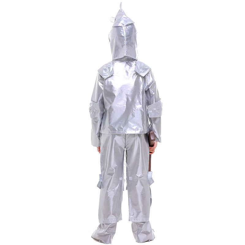 Cosplay Halloween Tin Man Costume for Kids, The Wizard of Oz Iron Man Outfit, Children's Costume for Boys