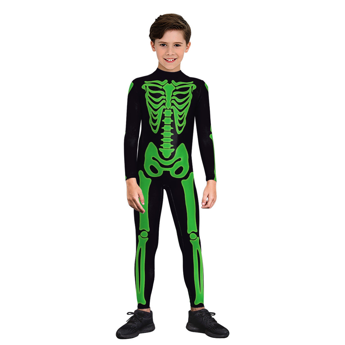 Cotton Digital Print 3D Skeleton Halloween Kids Costume Unisex Children's Bodysuit Jumpsuit