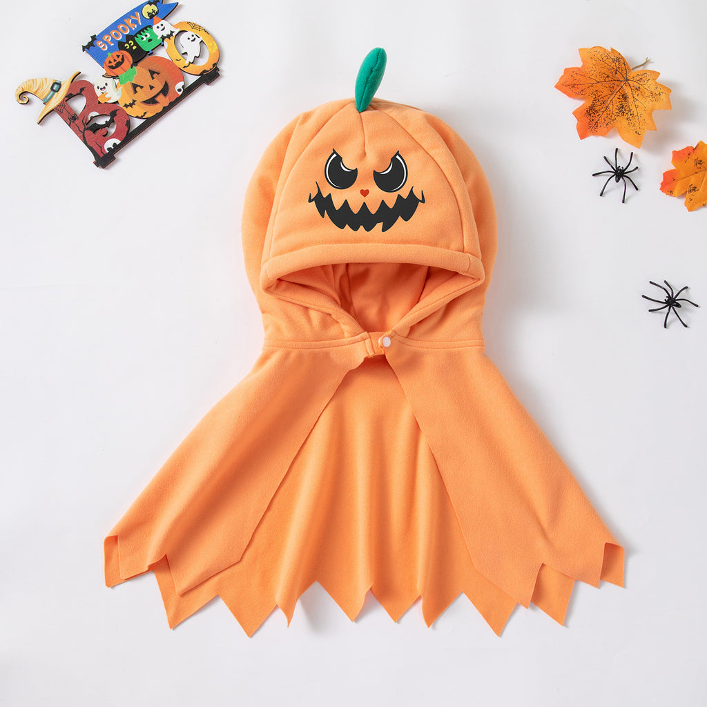 Halloween Party Costume for Kids Boys and Girls, Ghost Face Hooded Cloak, Festival Atmosphere Outfit