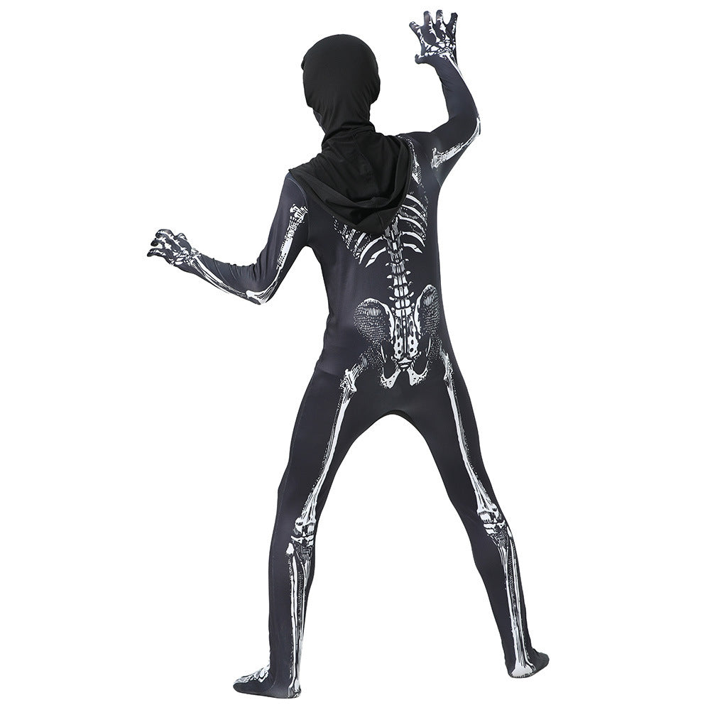 Children's Halloween Skeleton Skeleton Tight Clothes Carnival Party Makeup Ball Cosplay Costume