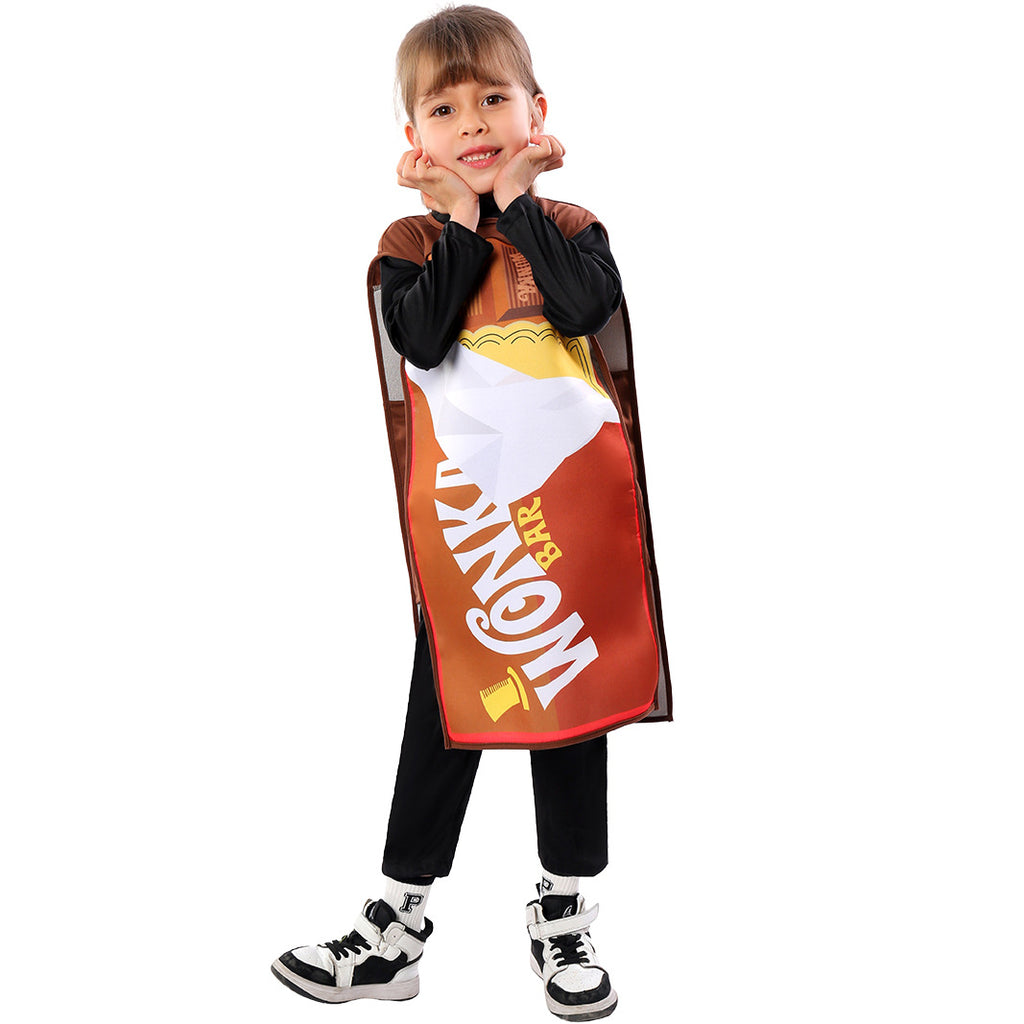 Charlie Chocolate Factory Cosplay Costume for Kids, School Stage Performance Outfit