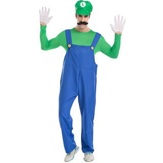 Adult Halloween Mario Cosplay Costume – Plumber Overalls Group Stage Performance Outfit