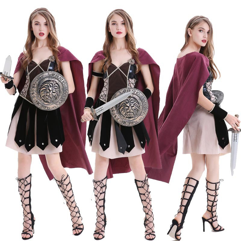 Halloween Performance Costume Roman Warrior Court Guard Samurai Kids Adult Family Matching Outfit Stage Costume