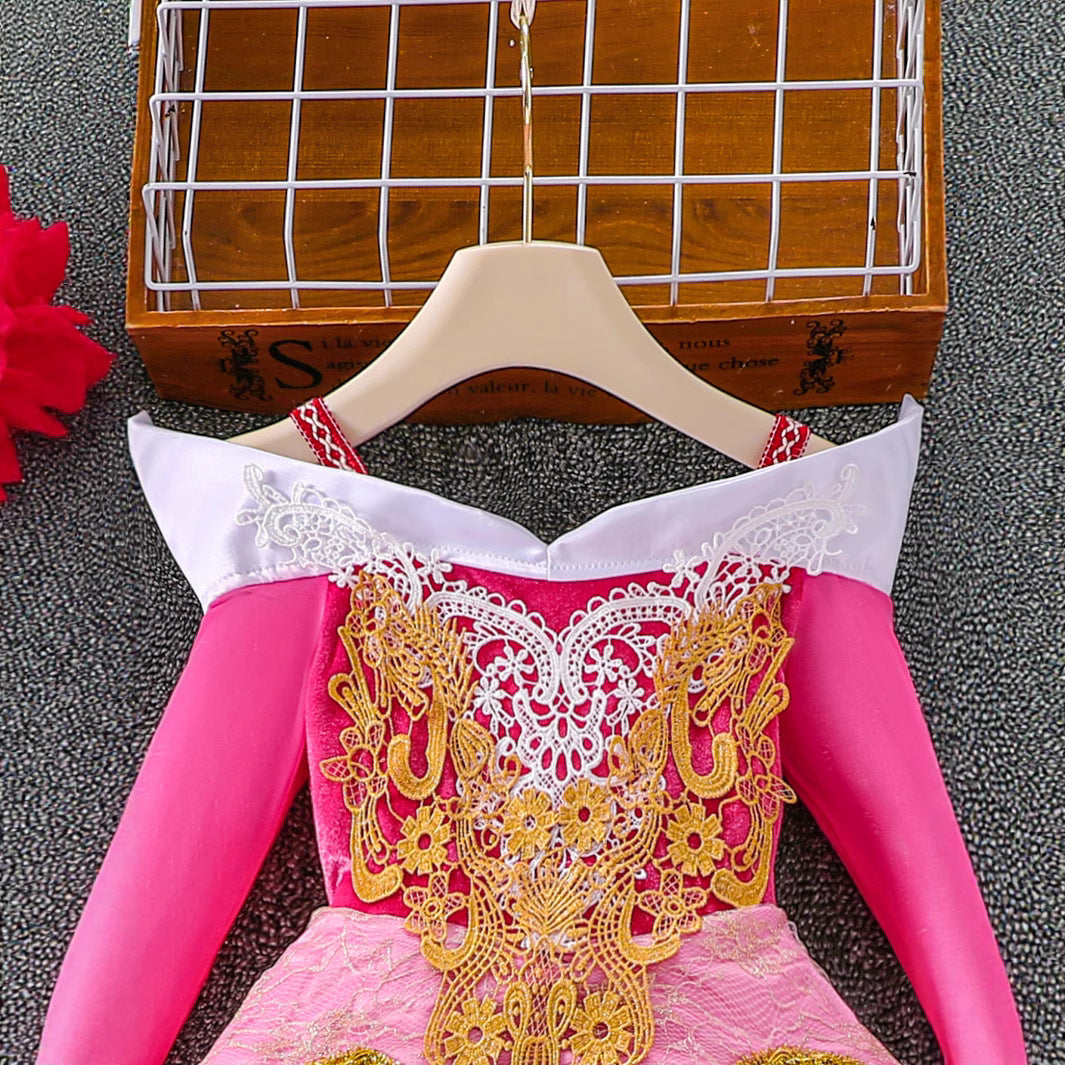 Aurora Princess Dress for Girls Sleeping Beauty Halloween Costume Birthday Party Dress Cosplay