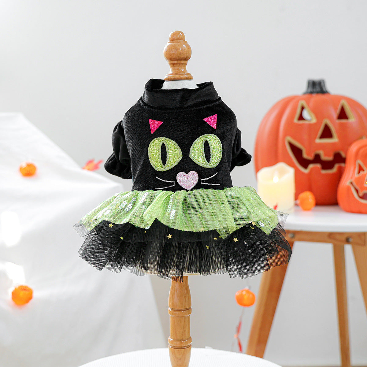 Pet Clothing for Small Dogs and Cats, Autumn/Winter Outfits, Cute Cat Halloween Tulle Dress for Teddy, Bichon