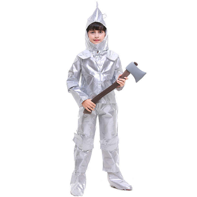 Cosplay Halloween Tin Man Costume for Kids, The Wizard of Oz Iron Man Outfit, Children's Costume for Boys