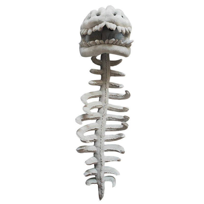Dinosaur Skull Halloween Hoodie, Funny Plush T-Rex Bone Costume