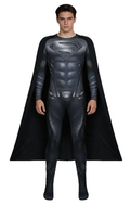 Superman Black Costume Cosplay Cape Halloween Printed Outfit Performance Suit Justice League Henry Jumpsuit