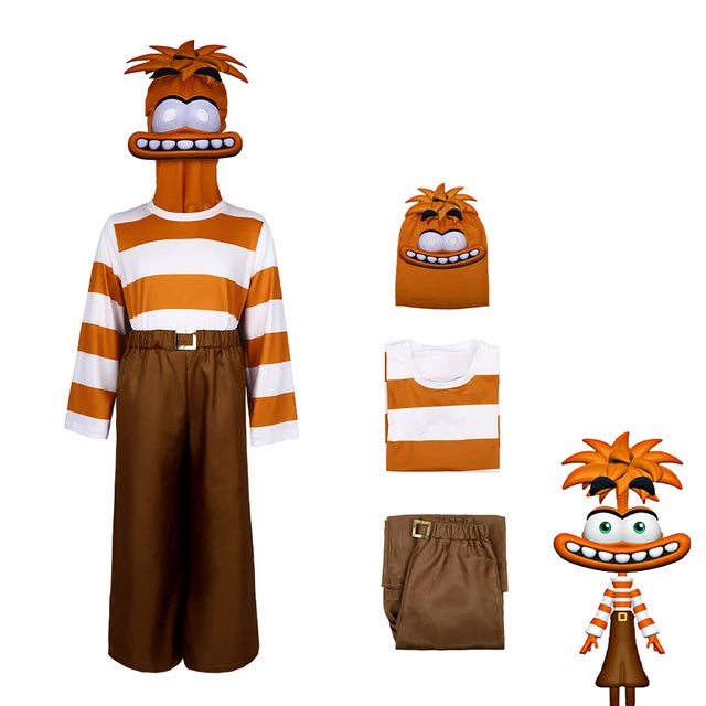 Inside Out 2 Cosplay  Anime Cartoon Character Joy Anxiety Costume For Adult Kids Halloween Dance wear Cosplay Costume Mask
