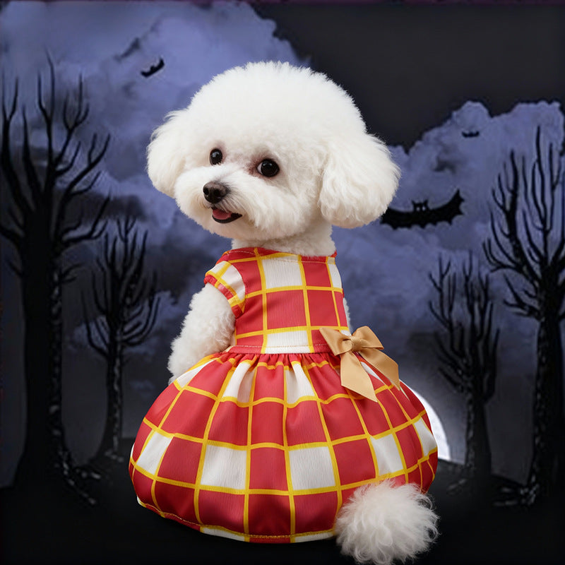 Halloween Pet Dress for Small Dogs, Cute Clown Wizard Printed Design