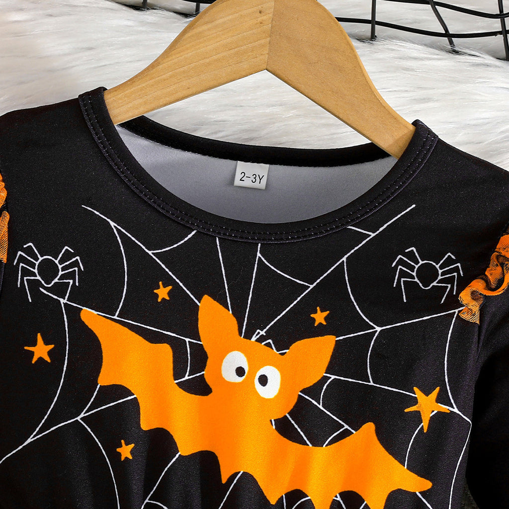 Halloween Kids Costume Girl Bat Dress Kindergarten Cos Princess Dress Little Witch Performance