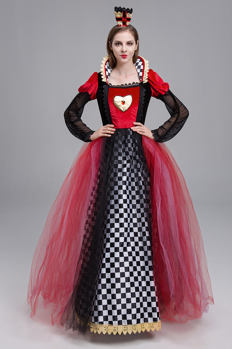 Halloween Nightmare Alice in Wonderland Queen of Hearts Regal Queen Sexy Party Costume Royal Gown