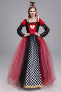 Halloween Nightmare Alice in Wonderland Queen of Hearts Regal Queen Sexy Party Costume Royal Gown