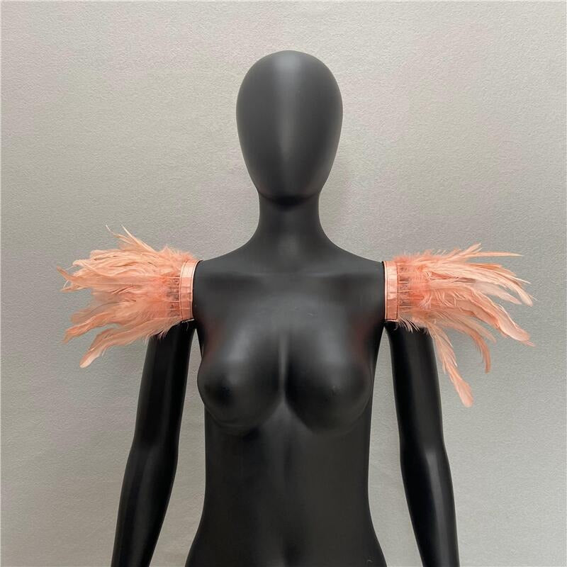 Halloween Feather Shawl Performance Prom Shawl Party Gothic Style Character Clothing Accessories