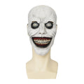 Halloween Horror Exorcist Smile Devil Latex Mask – White-Eyed Demon Headgear Cosplay Prop