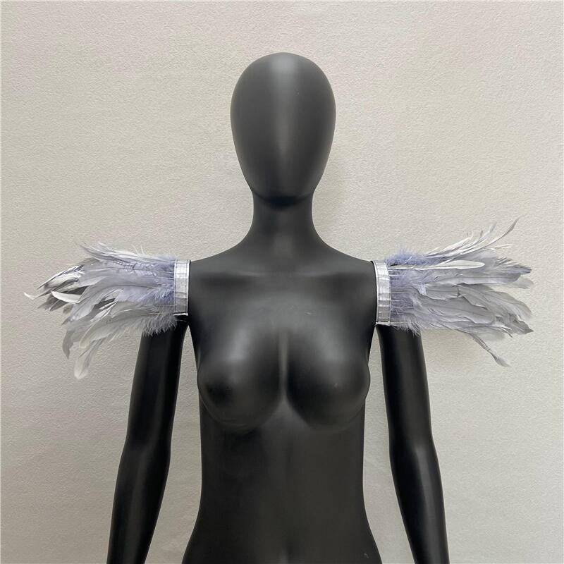 Halloween Feather Shawl Performance Prom Shawl Party Gothic Style Character Clothing Accessories