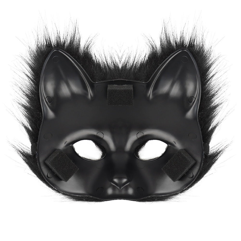 Halloween Fox Cosplay Accessory Set – Simulation Mask Gloves and Plush Fox Tail Props