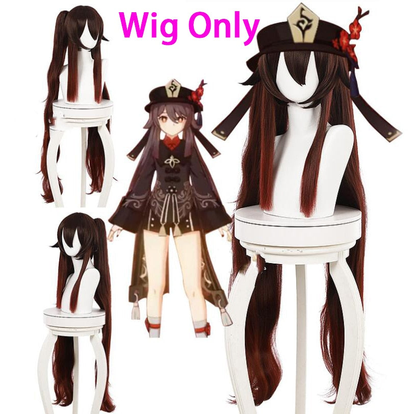 Genshin Impact Hutao Cosplay Costume Uniform Wig Cosplay Anime Game Hu Tao Chinese Style Halloween Costumes For Women