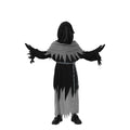 Horror Grim Reaper Cosplay Costume for Kids, Halloween Monster Outfit with Scythe