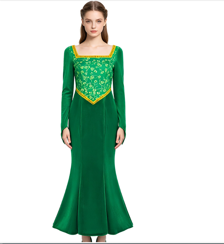 Adult Halloween Princess Fiona Shrek Cosplay Costume – Monster Slayer Long Performance Dress
