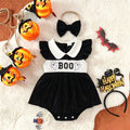 Baby Ghost Print Princess Romper Halloween Outfit for Newborns, Infant Bodysuit Crawling Clothes
